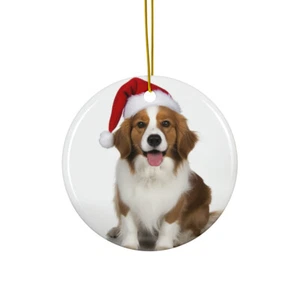 Adorno colgante de cerámica para árbol de Navidad - Diseño Nederlandse Kooikerhondje - Imagen 1 de 4