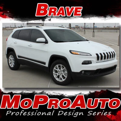 For 2014-2020 Jeep Cherokee Brave 3M Vinyl Graphics Stripes Decals Lower Rocker - Image 1 of 4