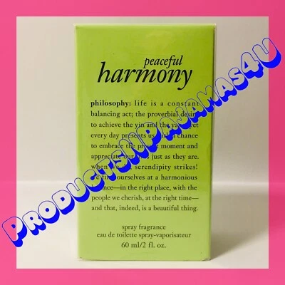Philosophy PEACEFUL HARMONY Eau de Toilette 2,0 fl. oz/60 ml SELLADO en CAJA AL POR MENOR  Foto 1 de 4