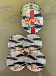 Juego de montaña rusa ""Unleash it"" kahlua contenedor de estaño y 4 posavasas metálicas con respaldo de corcho - Imagen 1 de 10
