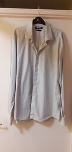 #81. DKNY grey Striped XL mens shirt Chest 46" CL 17" - Picture 1 of 6