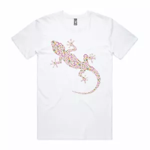 Gecko Reptile Printed T Shirt Multi Coloured Reptile T Shirt Unisex. - Picture 1 of 5