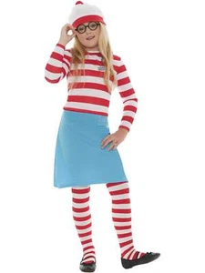 Where's Wally Wenda Kids Wheres Wally? Fancy Dress World Book Day Costume - Picture 1 of 6