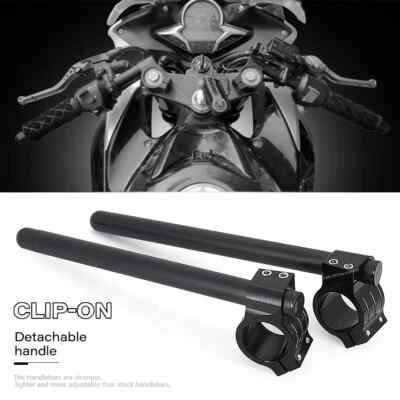Clip-on Handlebar Motorcycle 43mm Clip 7/8" Bar for Yamaha YZF R6 ZX6R ZZ-R1100 Foto 1 de 4