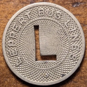 1937 Columbus, Indiana IN Leppert Bus Lines 23mm Good For One Fare Transit Token - Picture 1 of 4