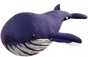 Blue Humpback Whale Plush Toy, Large Stuffed Animals, Plushie Pillow, Ocean Toys - Picture 1 of 5