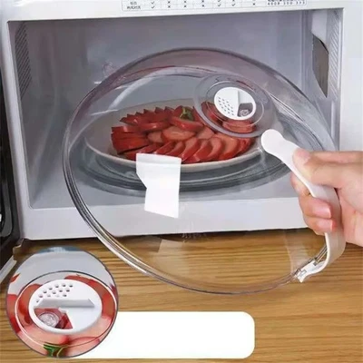 Cubierta a prueba de salpicaduras de alimentos para microondas, cubierta de calefacción para horno doméstico, placa transparente Foto 1 de 4