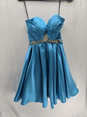Alyce designs Strapless Cocktail Blue Dress Size-XS - Image 1 of 4