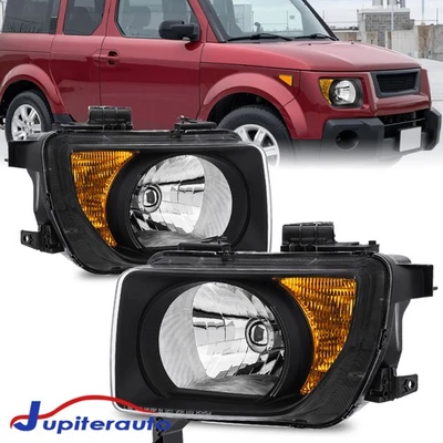 Par de faros negros de repuesto estilo OE para Honda Element 2003-2008 Foto 1 de 4