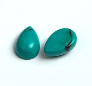 Flat Back AAA Howlite Pear Loose Gemstone Turquoise For Assorted All Jewelry - Picture 1 of 13