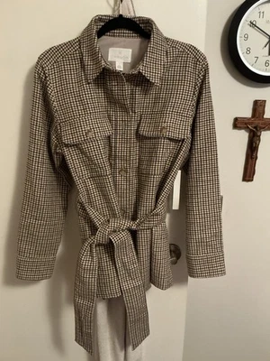 Chaqueta Caslon marrón a cuadros grande Foto 1 de 4