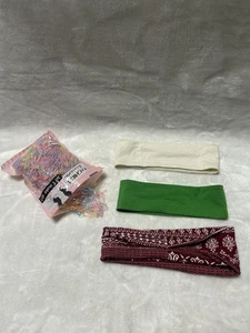 Small multicolored Elastics rubber bands Hair Ties white green red headbands - Picture 1 of 3