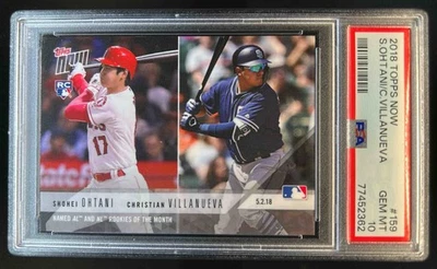 2018 Topps Now Shohei Ohtani Christian Villanueva ROM, #159 Yankees PSA 10 - Image 1 of 2