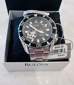 Bulova Marine Star Automatic Diver Open Heart 21 Jewels Silber Herrenuhr 43mm - Bild 1 von 8