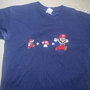 Mario Bros Graphic T Shirt Blue Medium - Picture 1 of 8
