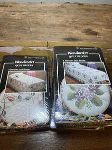 Kit de 6 bloques de edredón WonderArt de colección estampados, rosa colonial o violetas - Imagen 1 de 14