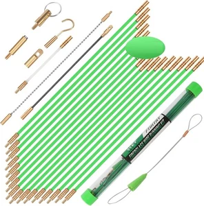 Cable de cable eléctrico de fibra de vidrio de 45 pies varillas de brillo tirando, VERDE  - Imagen 1 de 7