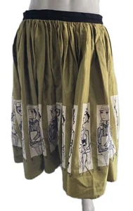 Falda para mujer Mary Blair de Pinup Couture grande de algodón amarillo plisado persona... - Imagen 1 de 12