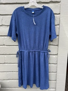 Old Navy Waist Defined Short Sleeve Linen Blend Mini Dress Women’s Medium Navy - Bild 1 von 4