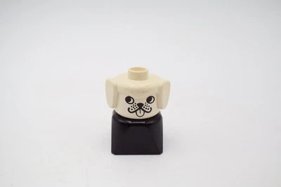 Vintage LEGO DUPLO Dog Figure White Head Black Body 1970s-1980s Rare - Image 1 of 4