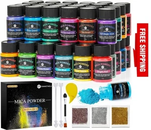 Mica Powder,36 Colors - 10g/bottle of Natural Pigment Powder for Epoxy Resin,soa - Picture 1 of 7