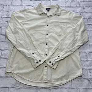 Patagonia Herren Hemd Large Slub Popeline Langarm Knopfleiste Creme Weiß 51760 - Bild 1 von 9