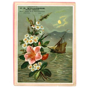 Victorian Nautical Trade Card, C.D. Williamson Music Dealer, Columbus OH, 1880s - Picture 1 of 2