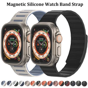 Correa de silicona magnética para Apple Watch 10 9 8 7 6 SE 44/45/46/49mm Ultra 2 - Imagen 1 de 36