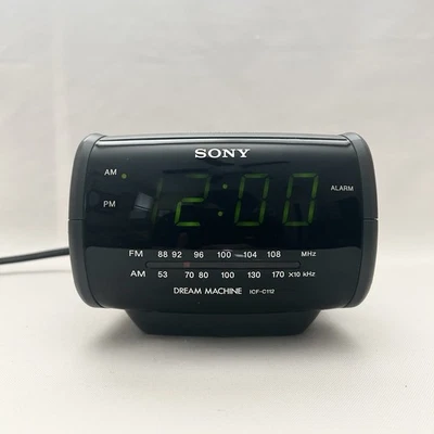 Sony Dream Machine ICF-C112 Radio AM/FM Reloj Despertador Negro/Gris Oscuro Probado/Funciona Foto 1 de 4