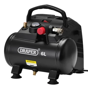 Draper Portable Air Compressor 6L Oil-Free 1.2kW/1.5hp 230V Weight 7.7kg 02115 - Picture 1 of 3