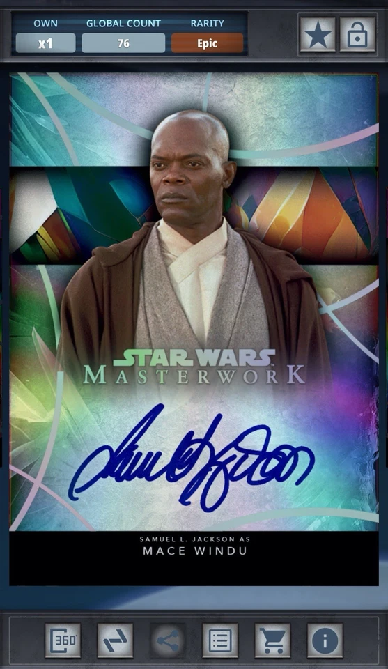 Star Wars Card Trader Masterwork 2024 - Signatures Rainbow Epic - Mace Windu - Image 1 of 1