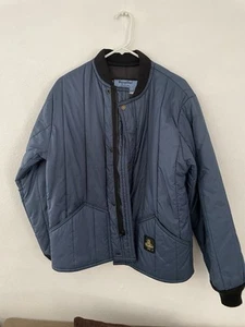 REFRIGIWEAR / Navy Blue Quilted Cold Storage Zip Front Liner Workwear Jacket S/M - Picture 1 of 3