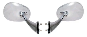 FOR 1956 - 1965 VW VOLKSWAGEN KARMANN GHIA CHROME DOOR MIRROR PAIR LH & RH 2 PCS - Picture 1 of 6