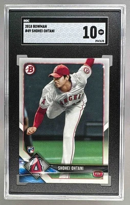 2947678 Shohei Ohtani 2018 Bowman #49 Rookie RC SGC 10 - Image 1 of 3
