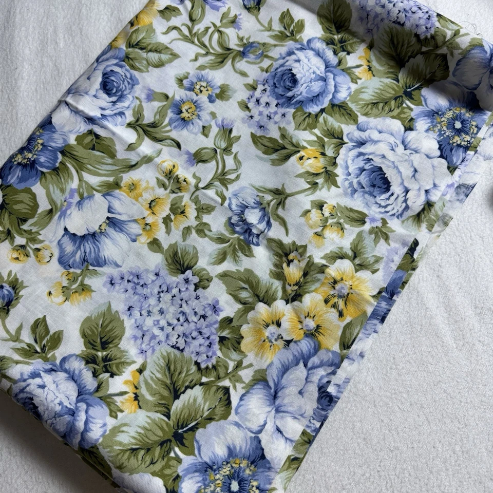 Tela de algodón azul floral vintage Faye Burgos para Marcus Bros 3,5 yardas Foto 1 de 4