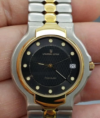 Reloj Hombre Universal Geneve Polerouter 34mm Dos Tonos 18k Día Fecha 618.580 30M Foto 1 de 4