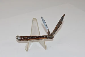 Vintage Stag Handle 2-Blade Pocket Knife Jack Knife Jigged Bone Handles - Picture 1 of 8