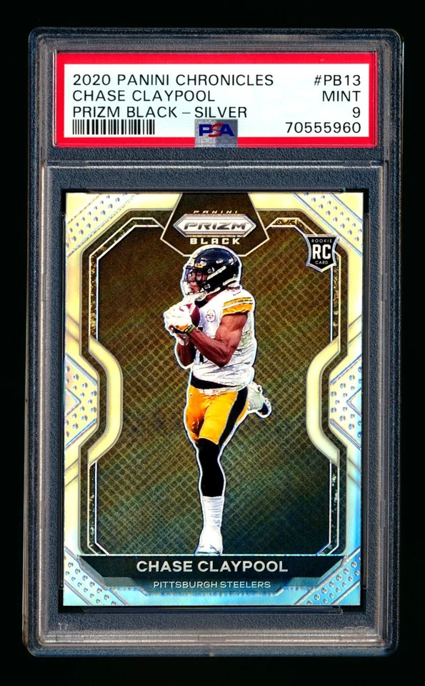 2020 PANINI PRIZM BLACK CHASE CLAYPOOL RC SILVER HOLO STEELERS ROOKIE PSA 9 MINT - Image 1 of 2