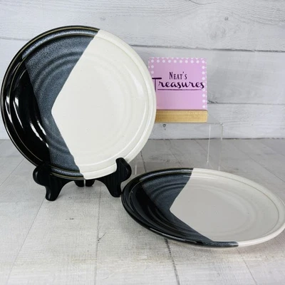 Juego de 2 platos de ensalada paneles abstractos negros azules de gres Noritake DURANGO 8647 Foto 1 de 4