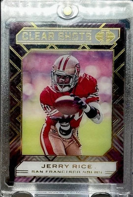 Jerry Rice RARO REFRACTOR ORO TRANSPARENTE HOLO LÁMINA INSERTAR TARJETA DE INVERSIÓN! - 49ers Foto 1 de 4