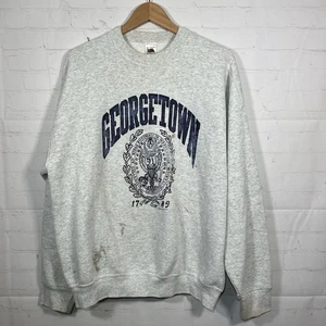 Sudadera de Colección Georgetown University Hoyas Para Hombre Talla XL Gris Años 90 Defectos - Imagen 1 de 11
