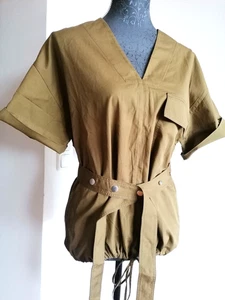 Victoria Beckham Reebok Gr. M Damen Oberteil Bluse Blouse Top Modetrends Militär - Bild 1 von 11