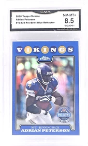 2008 Topps Chrome #133 Adrian Peterson Blue Refractor GMA 8.5 - Bild 1 von 2