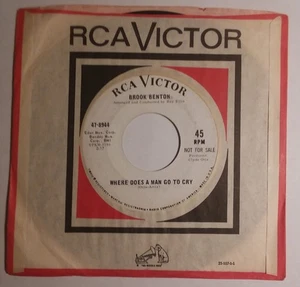 BROOK BENTON 45 WHERE DOES A MAN GO TO CRY / THE ROACH SONG NORTHERN SOUL PROMO  - Picture 1 of 2