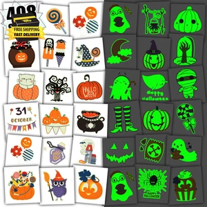 408 Styles Glow Halloween Tattoos for Kids Party Decorations, Surprise Halloween - Picture 1 of 7