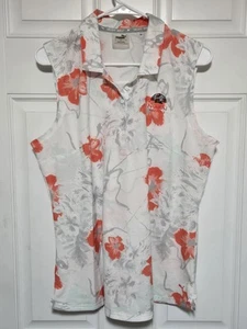 Camisa deportiva deportiva de golf Puma para mujer talla grande sin mangas con flores blancas - Imagen 1 de 4