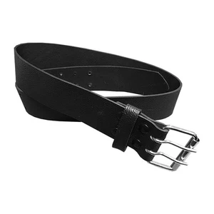 Tartanista Herren schwarz schlicht genarbtes Leder Utility Kilt Gürtel - Bild 1 von 6