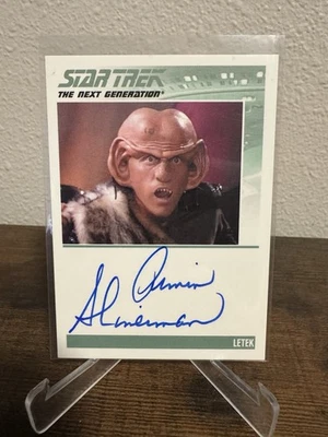 Tarjeta autógrafa completa de Star Trek TNG serie 1 Armin Shimerman como Letek HS Foto 1 de 2