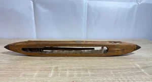 Vintage Wooden Boat Shuttle Loom Weaving Tool –34cm Long–Industrial Textile Mill - Picture 1 of 8