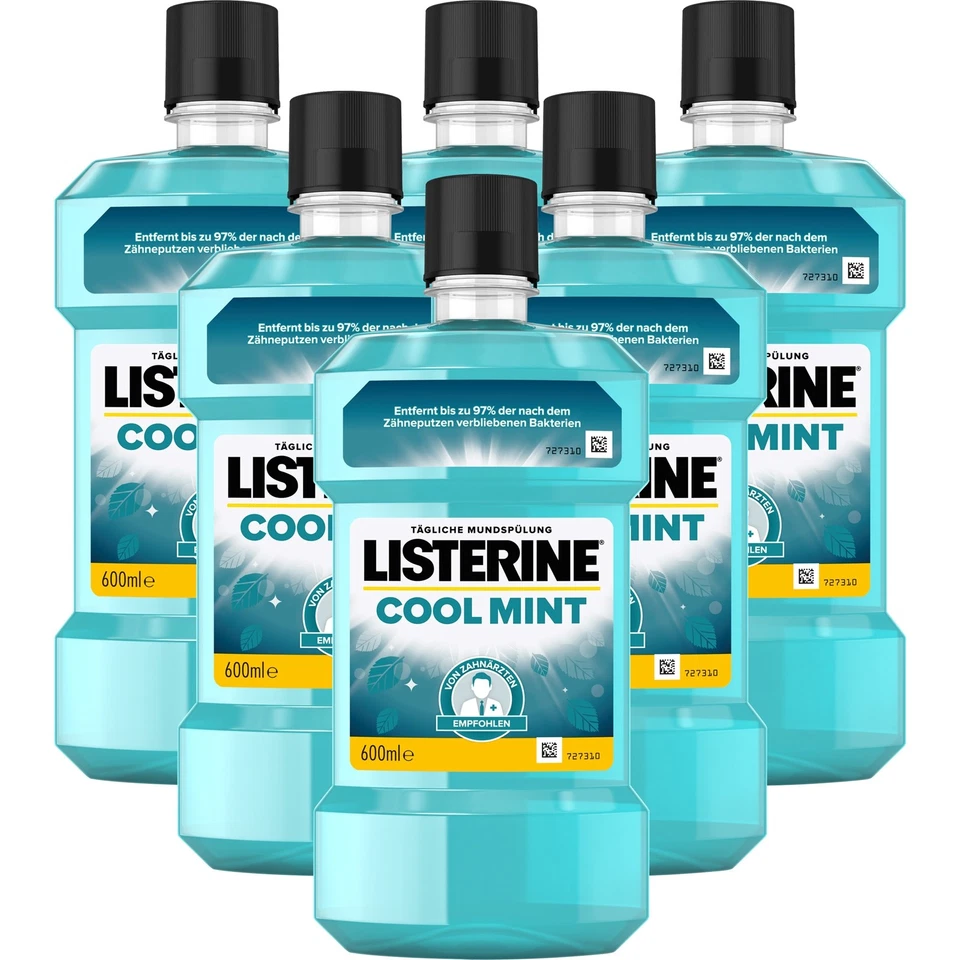 LISTERINE COOL MINT collutorio, contro placca dentale e alitosi, confezione da 6 pezzi - Immagine 1 di 1